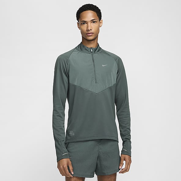 Green nike running top clearance